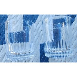 Crown Royal Whiskey Crystal Glass Set Of 2 Mancave 3 1/2" Liquor Drink Glassware